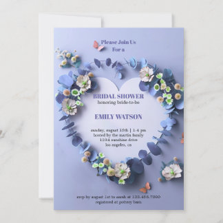 Elegant Purple and Pink Floral Bridal Shower Invitation