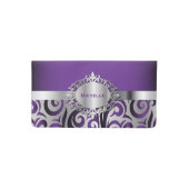 Elegant Purple and Silver Floral Checkbook Cover (Front)