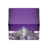 Elegant Purple and Silver Floral Checkbook Cover (Open)