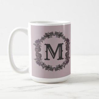 Elegant Purple and Silver Framed Monogram 