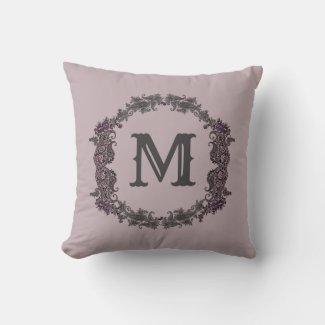 Elegant Purple and Silver Framed Monogram 