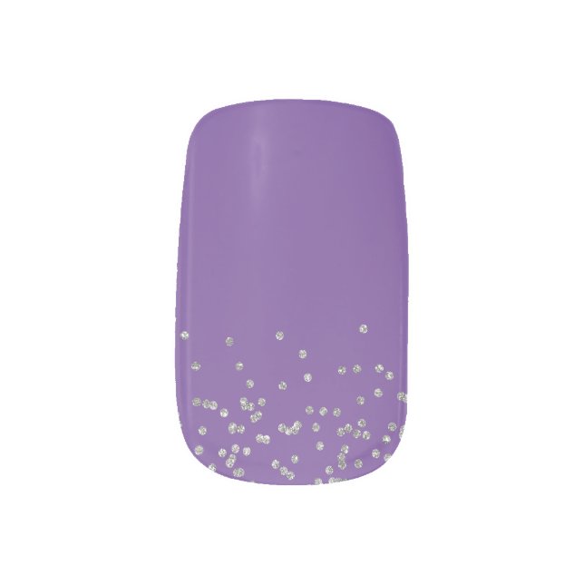 Elegant Purple and Silver Gems Minx Nail Art (Left Thumb)