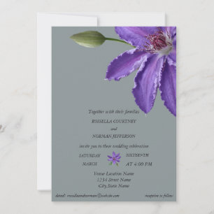 Elegant purple and silver gray invitation