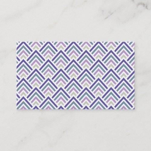 Elegant Purple and Teal Geometric ZigZag Chevron Business Card