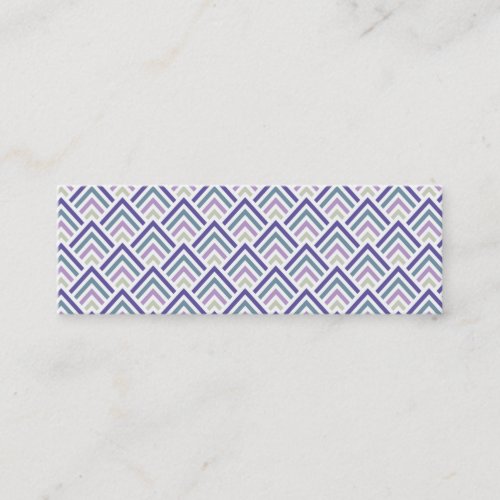 Elegant Purple and Teal Geometric ZigZag Chevron Mini Business Card