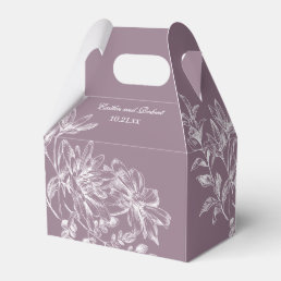 Elegant Purple and White Floral Favor Box