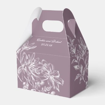 Elegant Purple And White Floral Favor Box by BerryPieInvites at Zazzle