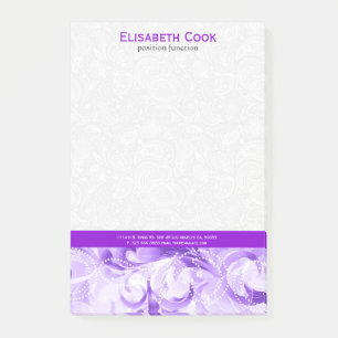 Elegant Purple And White Floral Sparkles 2 Post-it Notes