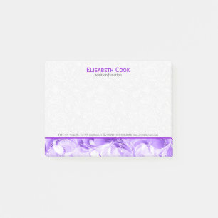 Elegant Purple And White Floral Sparkles Post-it Notes