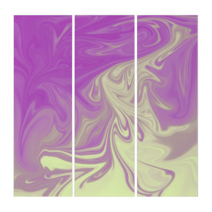 Elegant Purple And White Liquid Art Triptych