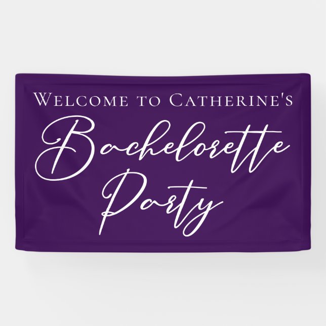 Elegant Purple Bachelorette Party Personalized Banner (Horizontal)