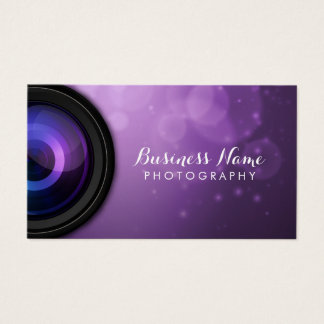Elegant Purple Background Modern Photography Business Card
