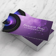 Elegant Purple Background Modern Photography Business Card at Zazzle