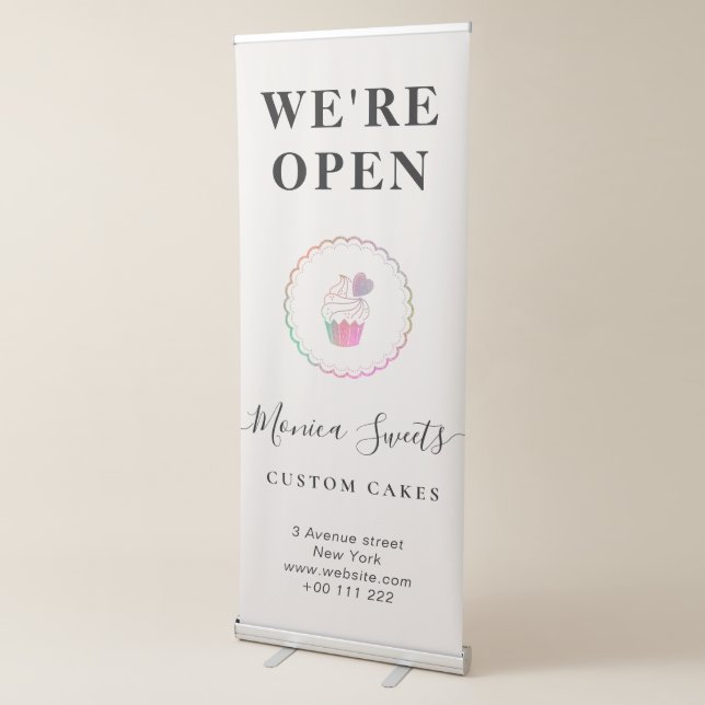elegant purple bakery cake business retractable banner (3/4)