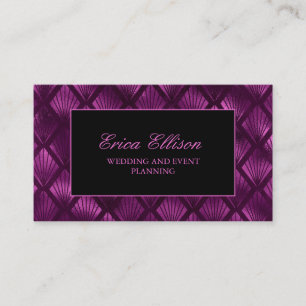 Elegant Purple Black Art Deco Wedding Planner Business Card