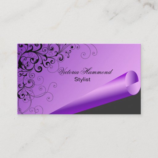 Customizable Elegant Purple & Black Business Card