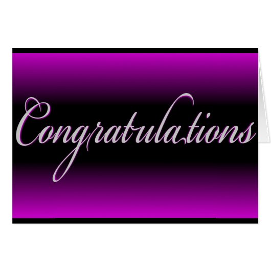 Elegant purple black fade Congratulations card (Front Horizontal)