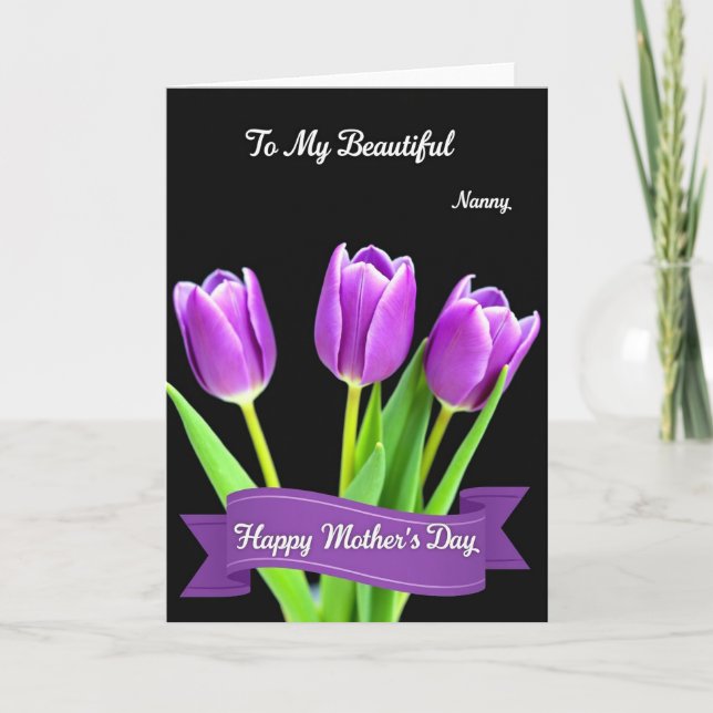 Elegant Purple Bloom Card (Front)