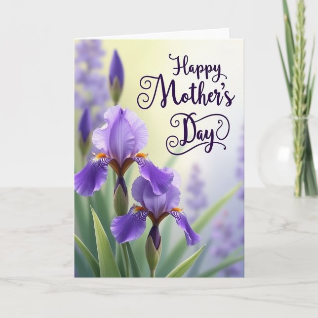 Elegant Purple Bloom Mothers Day Card (Front)