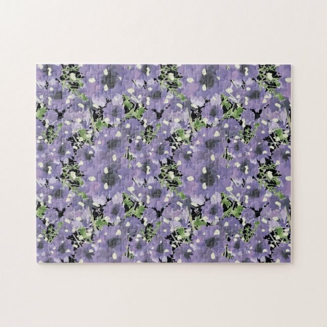 Elegant Purple Blooms Floral Jigsaw Puzzle (Horizontal)