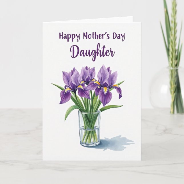Elegant Purple Blossom Mothers Day Card (Front)