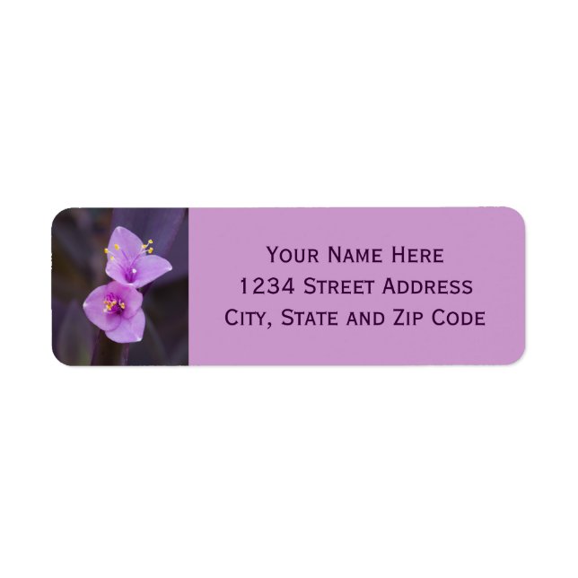 Elegant Purple Blossoms Photo Label (Front)