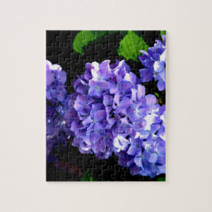Elegant purple blue flower floral hydrangeas jigsaw puzzle