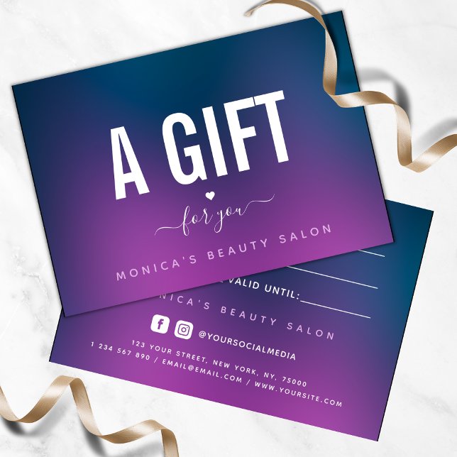 Elegant Purple Blue Gradient Heart Love Romantic (Creator Uploaded)