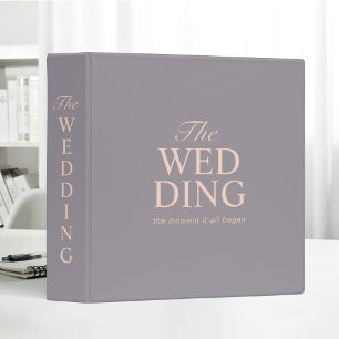 Elegant Purple Blush Bold Wedding Typography 3 Ring Binder