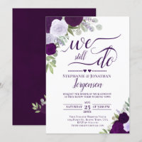 Elegant Purple Boho Roses We Still Do Vow Renewal