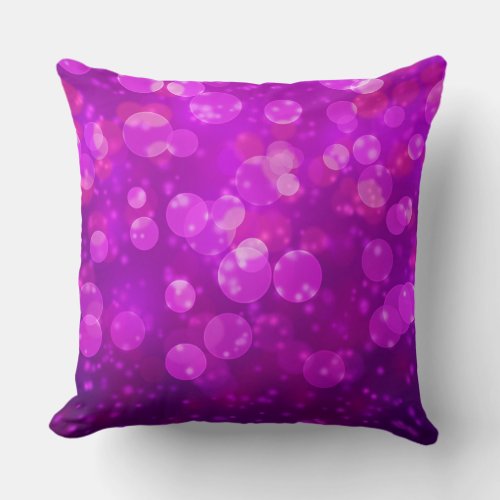 Elegant Purple Bokeh Glitter Pattern Throw Pillow