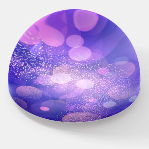 Elegant Purple Bokeh Gold Glitter Sparkle Paperweight