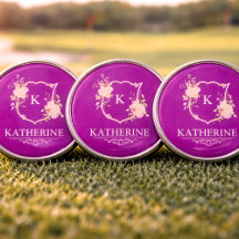 Elegant Purple Botanical Crest Feminine Monogram