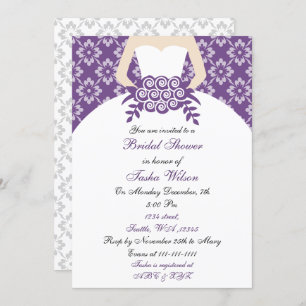 Elegant purple Bridal Shower Invitation