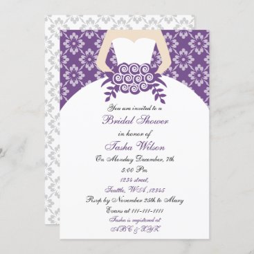 Elegant purple Bridal Shower Invitation