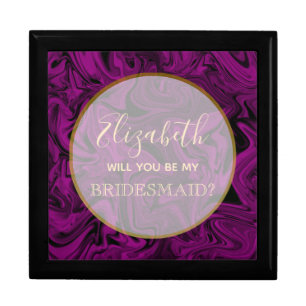 Elegant Purple Bridesmaid Proposal Box