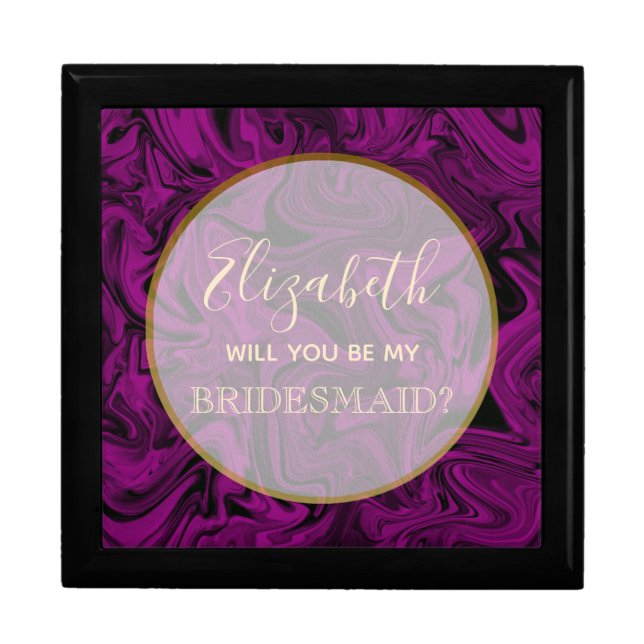 Elegant Purple Bridesmaid Proposal Box (Front)