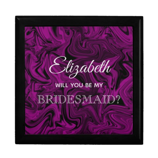 Elegant Purple Bridesmaid Proposal Box (Front)