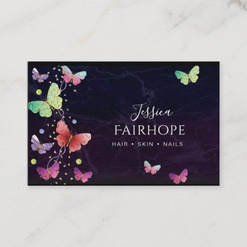  Elegant Purple Bright Butterflies  Business Card