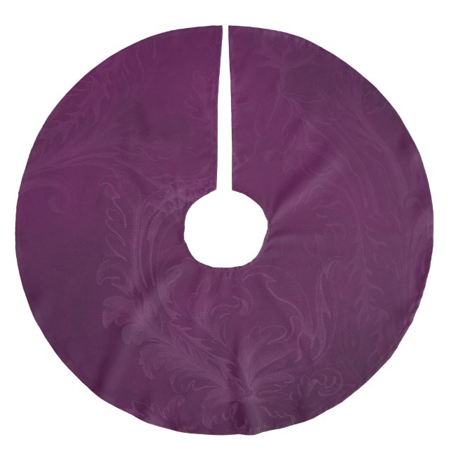 Elegant Purple Brushed Polyester Tree Skirt (Front)