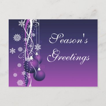 elegant purple business holiday Greeting PostCards
