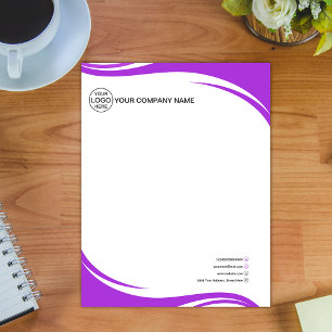 Elegant purple Business logo Letterhead