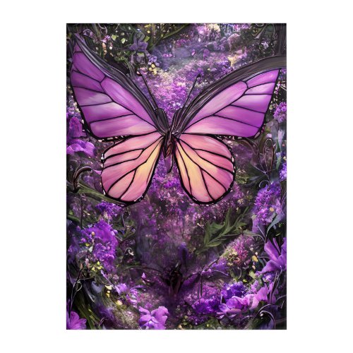 Elegant Purple Butterfly Fantasy Art