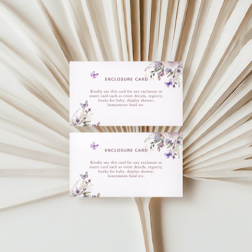 Elegant Purple Butterfly Floral Enclosure Card