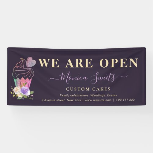 elegant purple cakery business shop banner