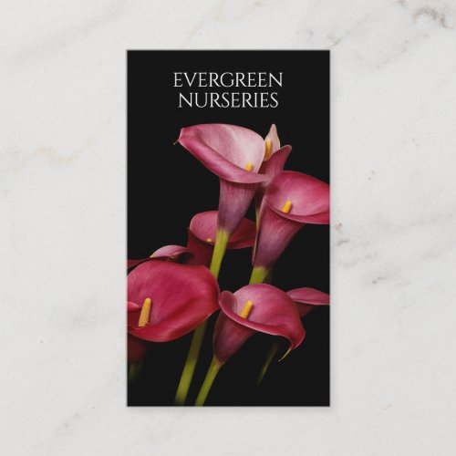 Elegant Purple Calla Lilies Business Card