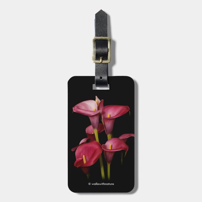 Elegant Purple Calla Lilies Luggage Tag (Front Vertical)