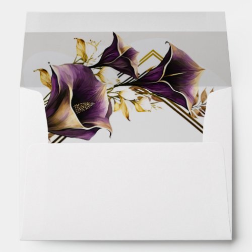 Elegant Purple Calla Lily RSVP Envelope