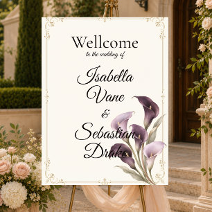 Elegant Purple Calla Lily Wedding Foam Board
