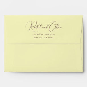 Elegant Purple Calligraphy Envelope